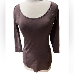 Free People Ribbed Scoop Neck Top - Large